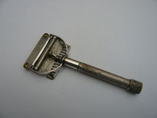 Rare Vintage Antique Safety Razor Silver Plated 7 O Clock 1911 1912 Patents