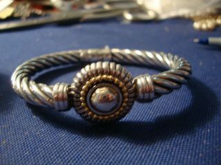 Ultra Rare Gold And Sterling Silver Old Pawn Big Chunky Bracelet