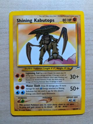 2002 Pokemon Shining Kabutops Neo Destiny 108/105 Secret Rare