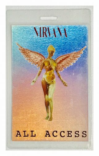 Nirvana Backstage Pass In Utero Tour Laminate ‘93 “aa” Metallic Foil Extra Rare