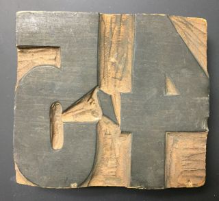 Vintage Wood Type,  Rare Double Sided Print Block,  Collectible Piece