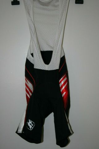 Giordana Mens Padded Cycling Bib Shorts Black/white/red Size S Rare