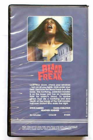 BLOOD FREAK REGAL VIDEO VHS Big Box Clamshell Drugged out 70 ' s Horror RARE 2
