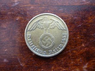 10 Reichspfennig 1937 (j) Rare Third Reich German Coin Castorstefan Km 92