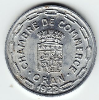 Oran Algeria 25 Centimes 1922 Km Tne5 Al 1 - Year Type Top Grade - Rare This