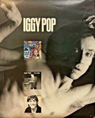 Iggy Pop Brick by Brick 2 - Sided Promo Poster Vintage Charles Burns 1990 RARE 6