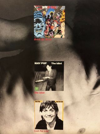 Iggy Pop Brick by Brick 2 - Sided Promo Poster Vintage Charles Burns 1990 RARE 8