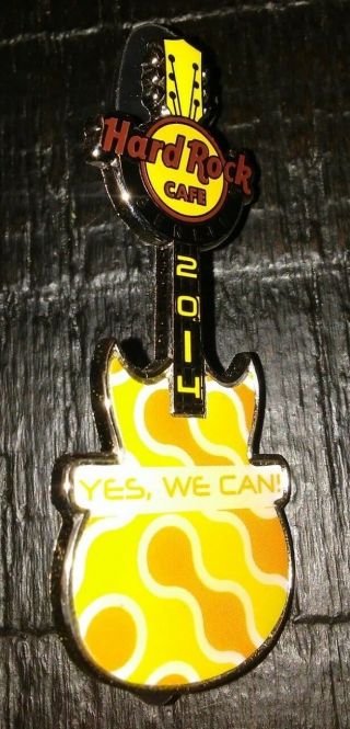 Hard Rock Cafe Hrc Collectible Pin Le Berlin Yes We Can 2014 Yellow Guitar Rare