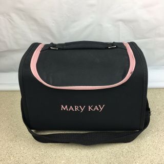 Rare Mary Kay Black Pink Consultant Carrying Case Organizer Luggage Bag