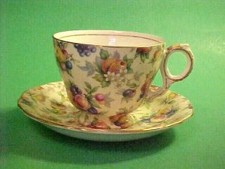 Rare Vintage Royal Winton Cup And Saucer Chintz Fruit