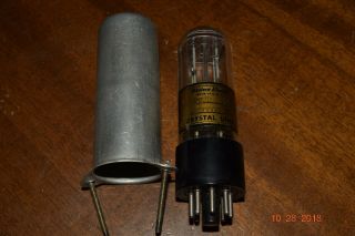 Vintage 1958 Western Electric Crystal Vacuum Tube & Shield 20jb 4.  00000 Kc Rare