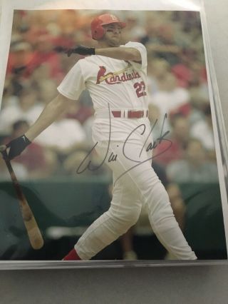 Rare Will Clark Cardinals Autographed Photo And Ball