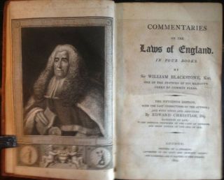 Rare 1809 William Blackstone - Laws Of England,  Book 1