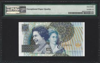 2002 SCOTLAND 5 Pounds Royal Bank QEII Commem,  PMG 67 EPQ GEM UNC,  P - 362 RARE 2