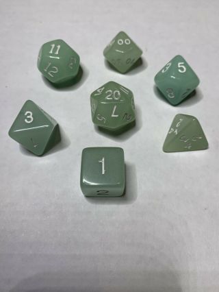 Chessex Ghostly Green Glo Dice Oop And Rare