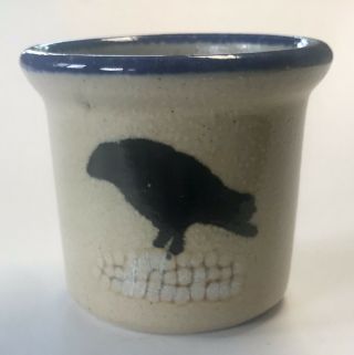 Monroe Salt Pottery Stoneware Crow Corn Flower Pot Planter Crock Rare