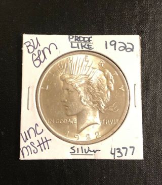 1922 P Bu Gem Peace Silver Dollar Unc Ms,  U.  S.  Rare Coin 4377