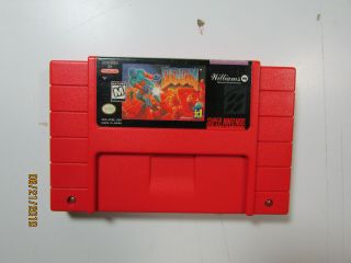 Rare Doom Nintendo Snes Video Game Cartridge Looks Great 1995