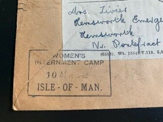 WWII DBL SIDED COVER / OHMS /.  ISLE OF MAN WOMEN ' s INTERNMENT CAMP / RARE 3