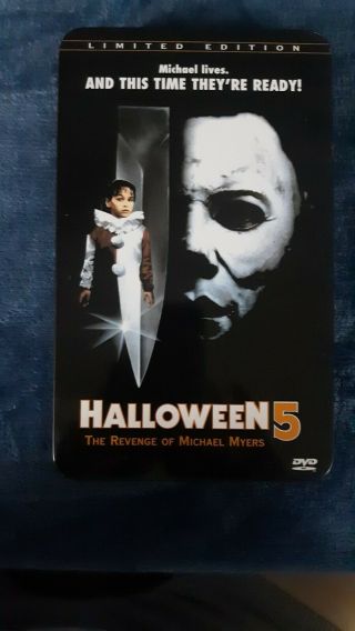 Halloween 5: The Revenge Of Michael Myers Dvd Limited Edition Tin Rare/oop
