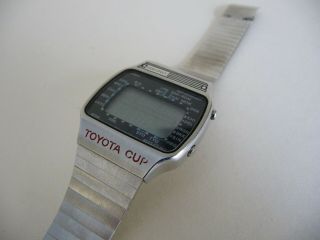 RARE Seiko A358 5000 Toyota Cup digital LCD display wrist watch; Football 1980 ' s 3