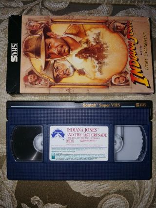 Indiana Jones And The Last Crusade - Svhs - Prerecorded Movie - Vhs - Very Rare