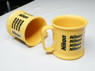 1 Rare Vintage Nikon Camera Coffee Mugs Yellow/black Plastic