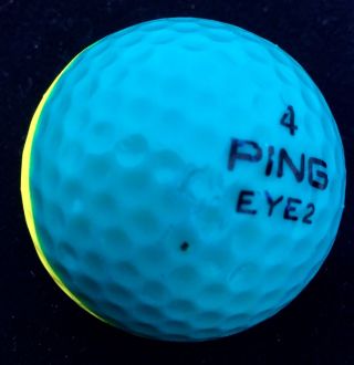 Ping Eye 2 TEAL YELLOW Golf Ball Great RARE Ko Olina Hawaii Lady Bug Logo 3