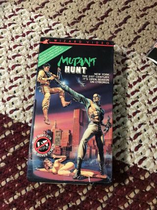 Mutant Hunt Vhs Rare Horror Sov Shot On Video Wizard Video Slipcase Big Box