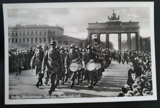 Rare C.  1940 Germany Military Postcard " Brandenburg Gate Guard "