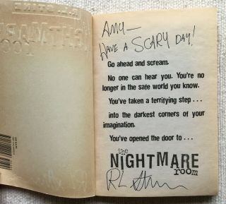 R.  L.  STINE SIGNED BK THE NIGHTMARE ROOM THE HOWLER RARE AUTOGRAPH 2001 2