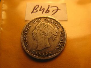 1881 Canada 5 Cent Rare Silver Coin Id B 467.