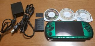 Rare Color Sony Psp 3000 Spirited Green Handheld System