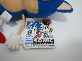 Sonic The HedgeHog SEGA 1991 STRINGY Plush TAG Toy Doll Japan Rare 2