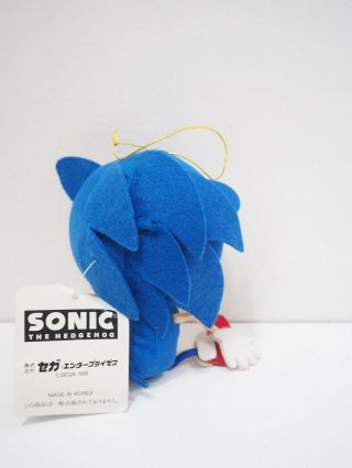 Sonic The HedgeHog SEGA 1991 STRINGY Plush TAG Toy Doll Japan Rare 5