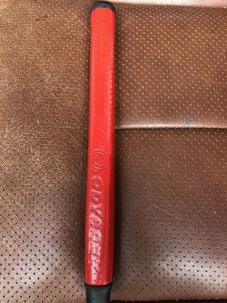 Odyssey Leather Red Putter Grip With Stitched Lacing - Rare And Sharp