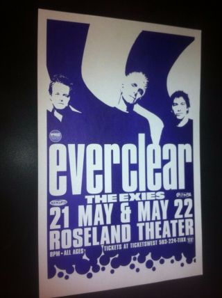 Everclear The Exies Art Alexakis Rare Concert Tour Gig Flyer Poster