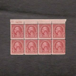 Us Stamps 579 - Very Rare Plate Block Of 8 Xf Mnh