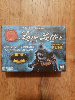 Batman Love Letter 2015 Card Game Capture Inmates Of Arkham Rare