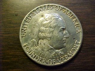 1927 Vermont Commemorative Half Dollar Au Details Cleaned Attractive Rare Coin