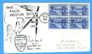 Sc 1012 American Society Of Engineers Photo Eric Lewis Fdc Rare - 3 Known Copies