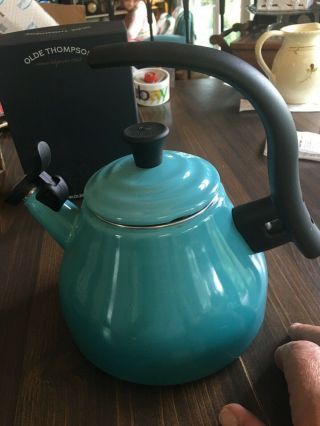 Stunning Le Creuset Tea Kettle Turquoise - Rare Style - 1.  6 Ot