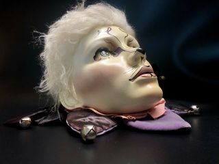 Vintage 1 Of A Kind Rare Harlequin Face Sculpture Life Size Realistic Art