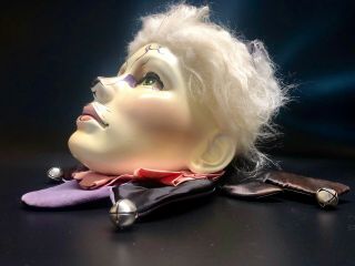 Vintage 1 of A Kind Rare Harlequin Face Sculpture Life Size Realistic Art 2