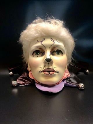 Vintage 1 of A Kind Rare Harlequin Face Sculpture Life Size Realistic Art 4