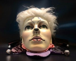 Vintage 1 of A Kind Rare Harlequin Face Sculpture Life Size Realistic Art 5