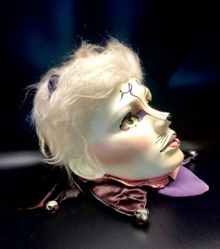 Vintage 1 of A Kind Rare Harlequin Face Sculpture Life Size Realistic Art 6