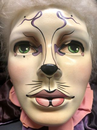 Vintage 1 of A Kind Rare Harlequin Face Sculpture Life Size Realistic Art 7