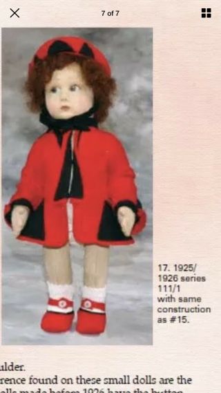 Rare Lenci Doll 111/1 Mitten Hands Felt Doll Italy Read