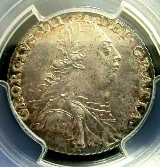 Pcgs Au58 Secure - Great Britain 1787 George Iii Silver One Shilling Rare